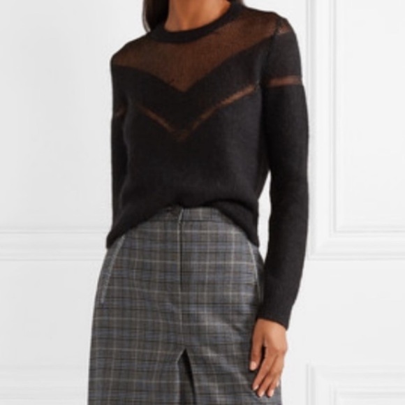 NWT rag & bone black open knit crew neck sweater - Picture 3 of 7